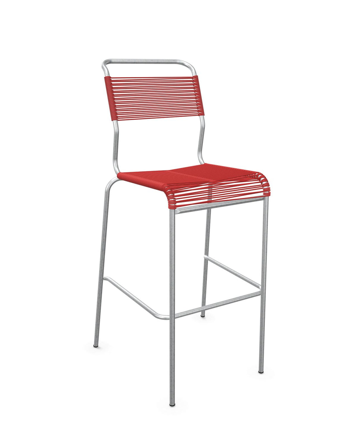 Schaffner Säntis Tabouret de bar Spaghetti sans accoudoirs Rouge 30 Galvanisé à chaud 02