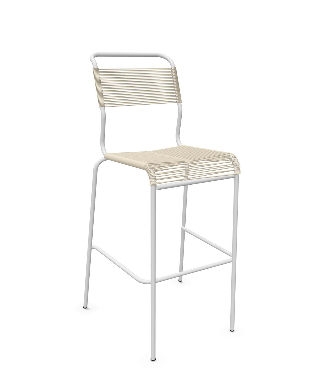 Schaffner Säntis Tabouret de bar Spaghetti sans accoudoirs Sable pastel 15 Blanc 90