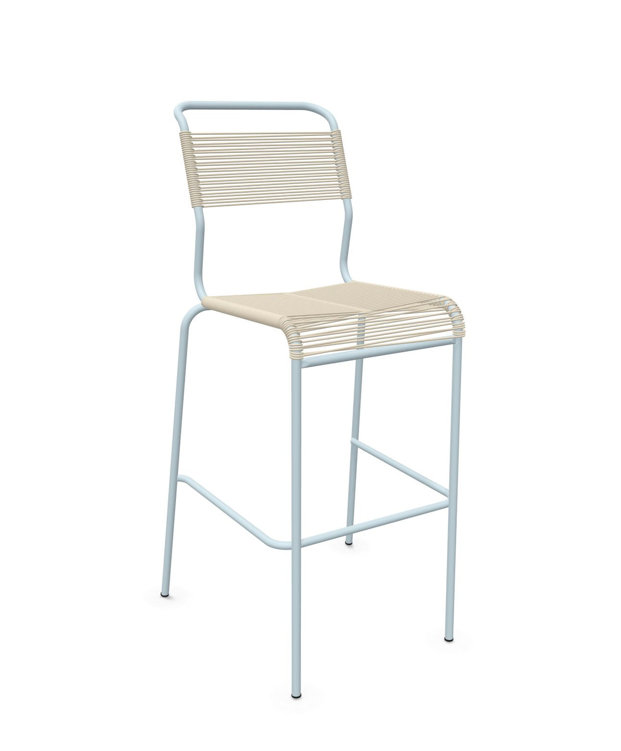 Schaffner Säntis Tabouret de bar Spaghetti sans accoudoirs Sable pastel 15 Bleu Pastel 51