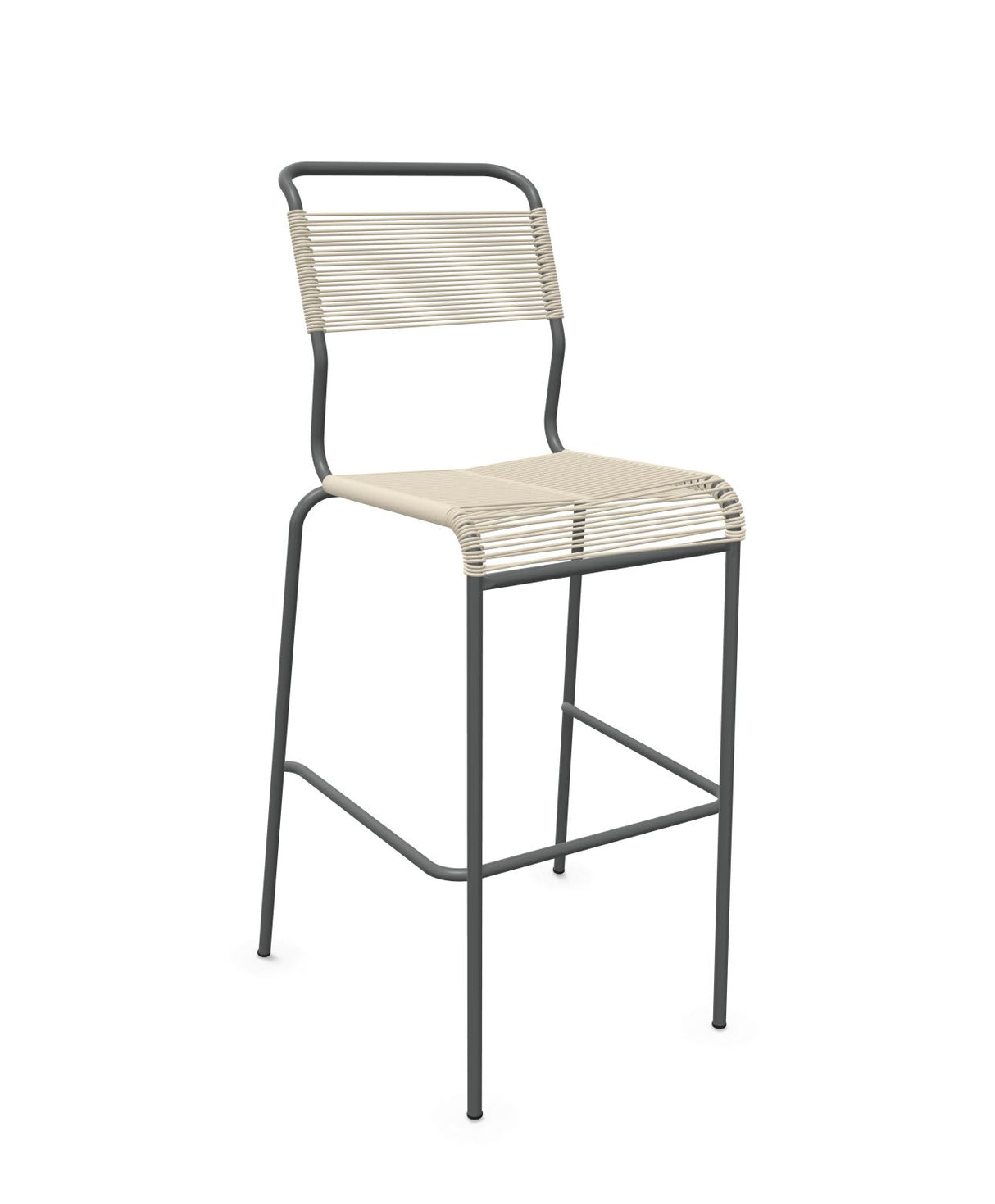 Schaffner Säntis Tabouret de bar Spaghetti sans accoudoirs Sable pastel 15 Graphite 73