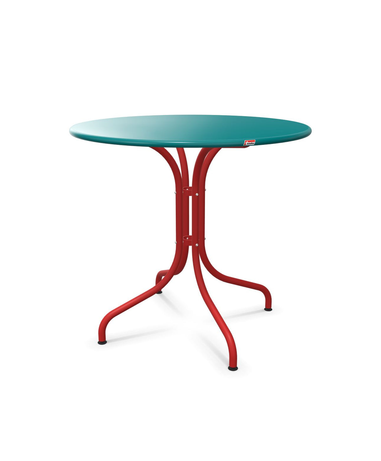 Schaffner St. Moritz Table repas fixe Ø80cm Bleu Kali 56 Rouge 30