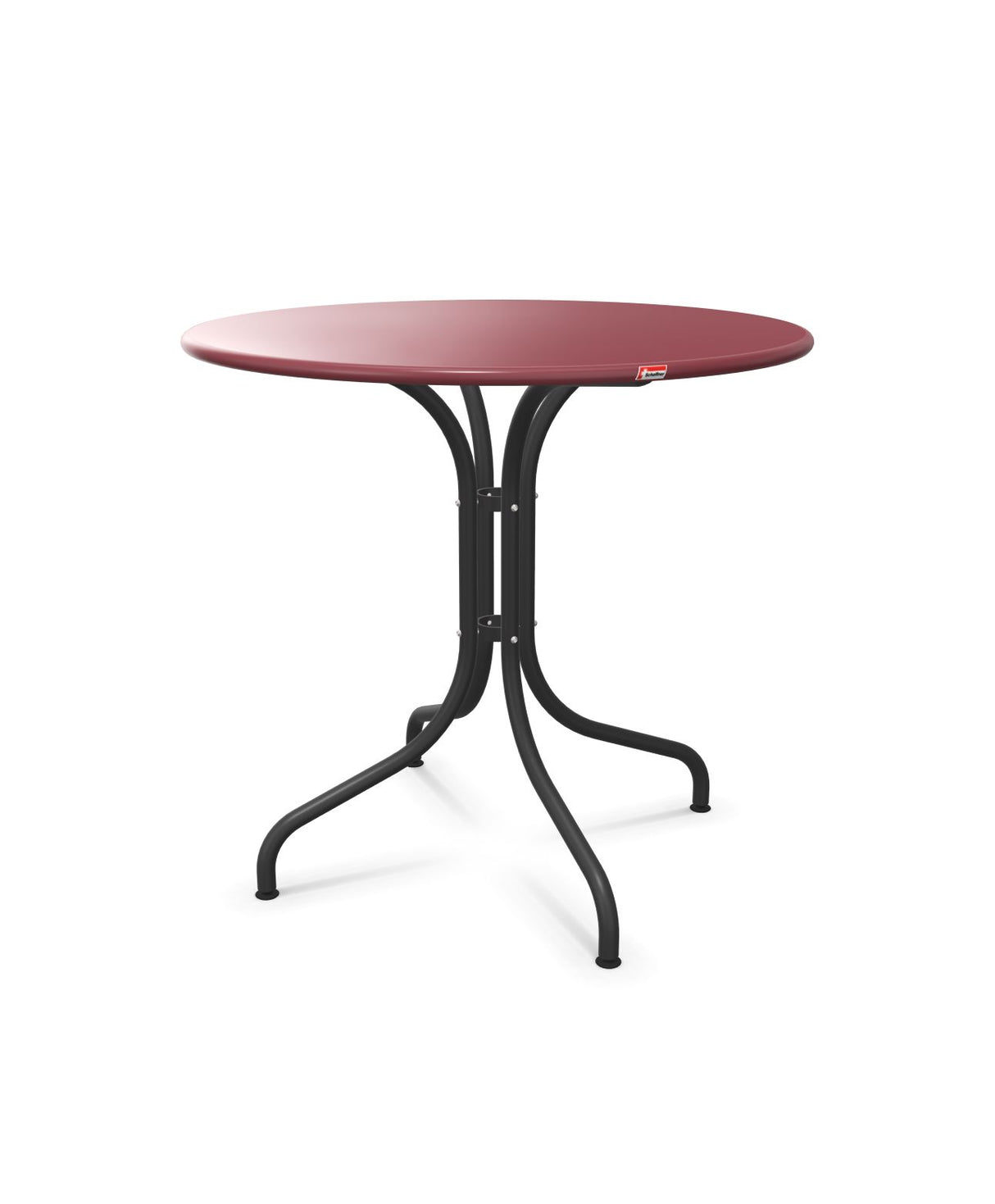 Schaffner St. Moritz Table repas fixe Ø80cm Bordeaux 38 Anthracite 77
