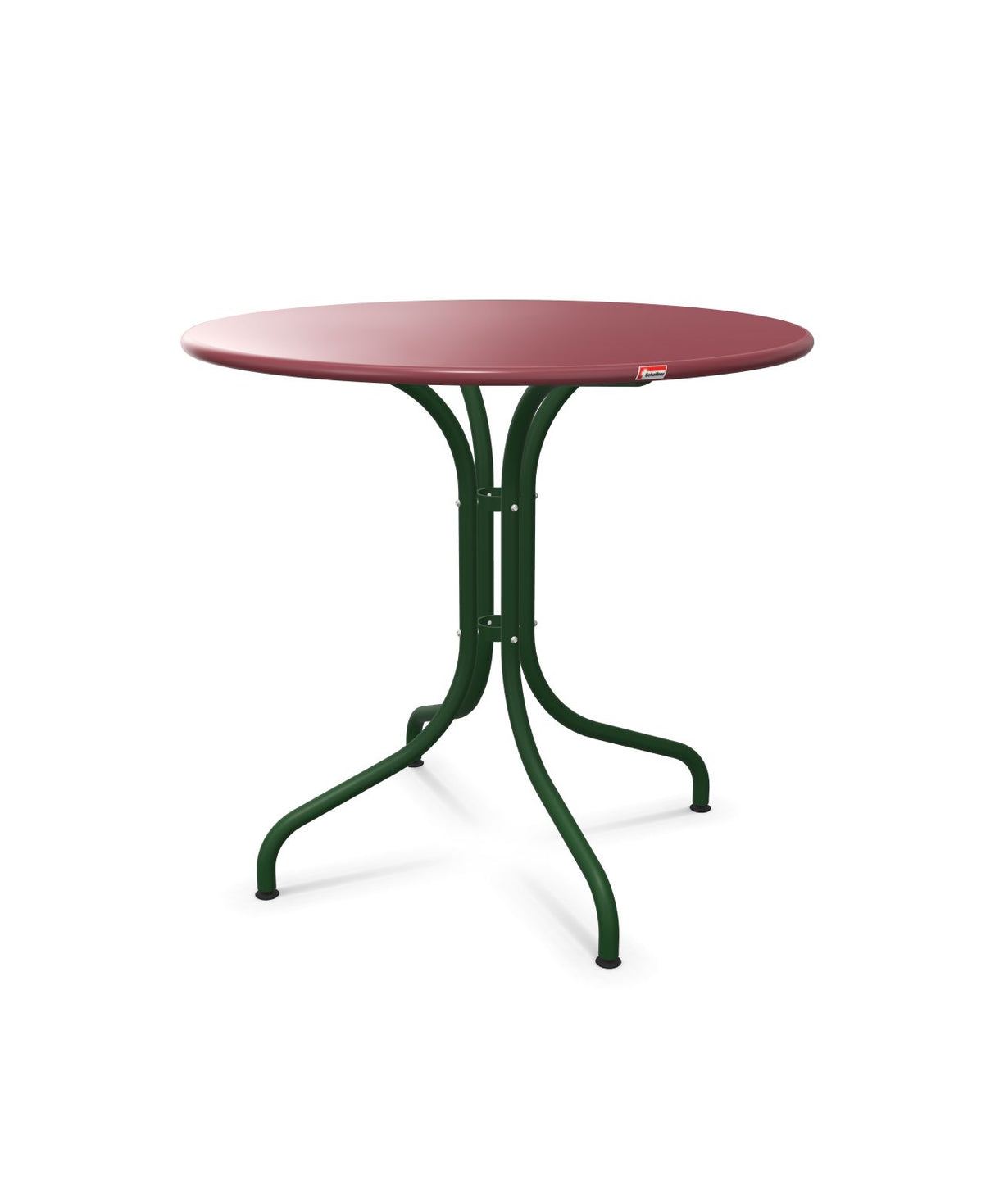 Schaffner St. Moritz Table repas fixe Ø80cm Bordeaux 38 Vert Sapin 66