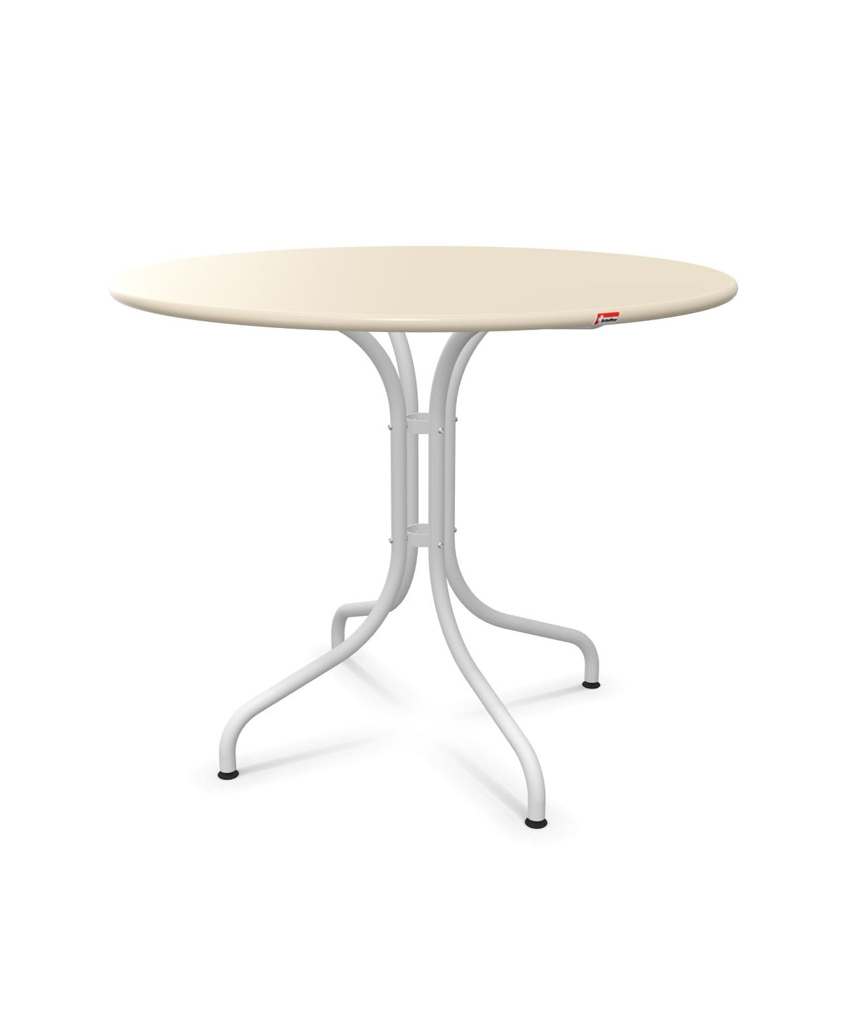 Schaffner St. Moritz Table repas fixe Ø90cm Sable Pastel 15 Blanc 90
