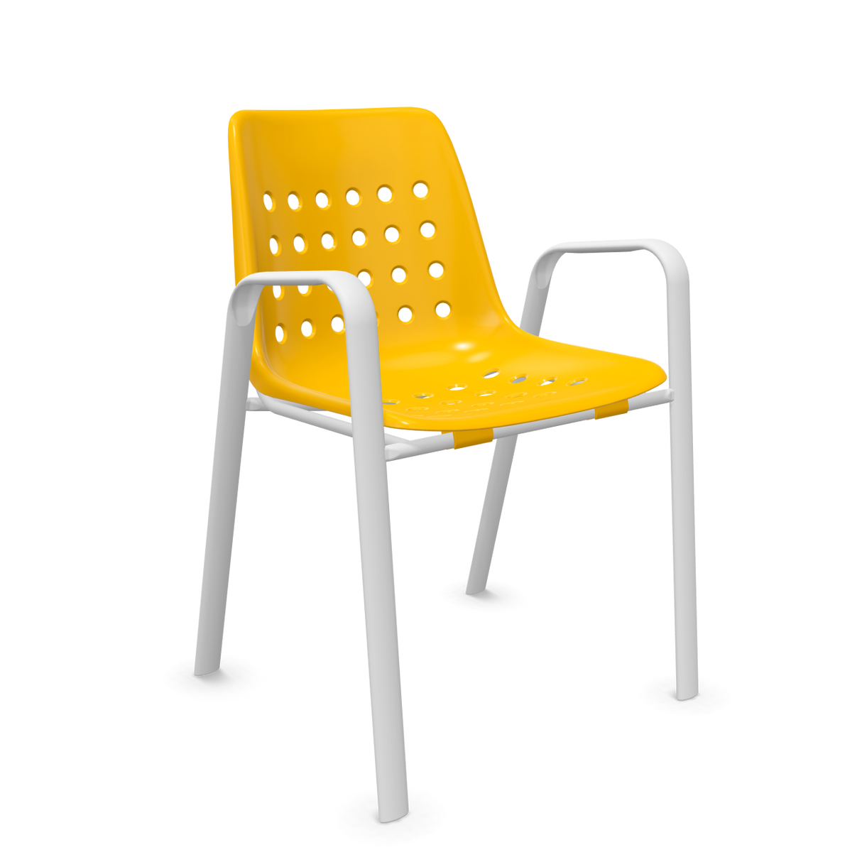 Schaffner Bermuda Fauteuil repas avec accoudoirs tubes ovales