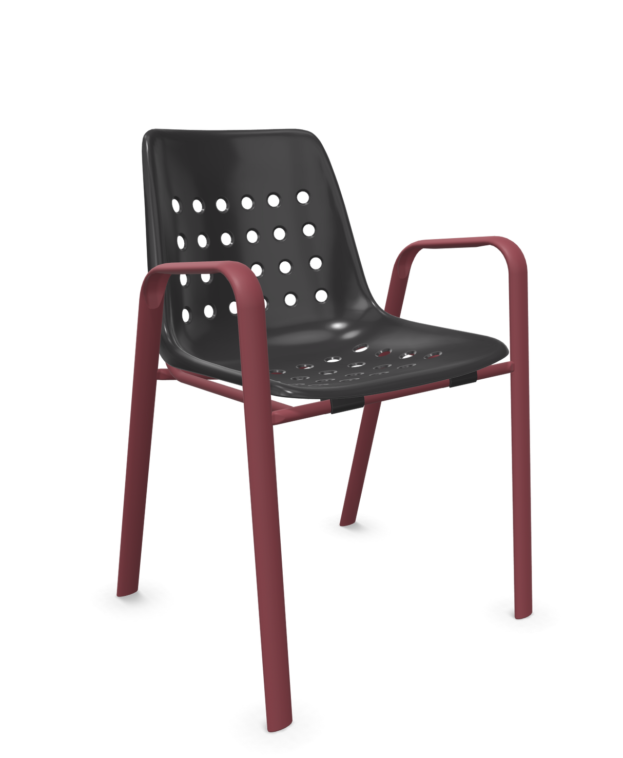 Schaffner Bermuda Fauteuil repas avec accoudoirs tubes ovales
