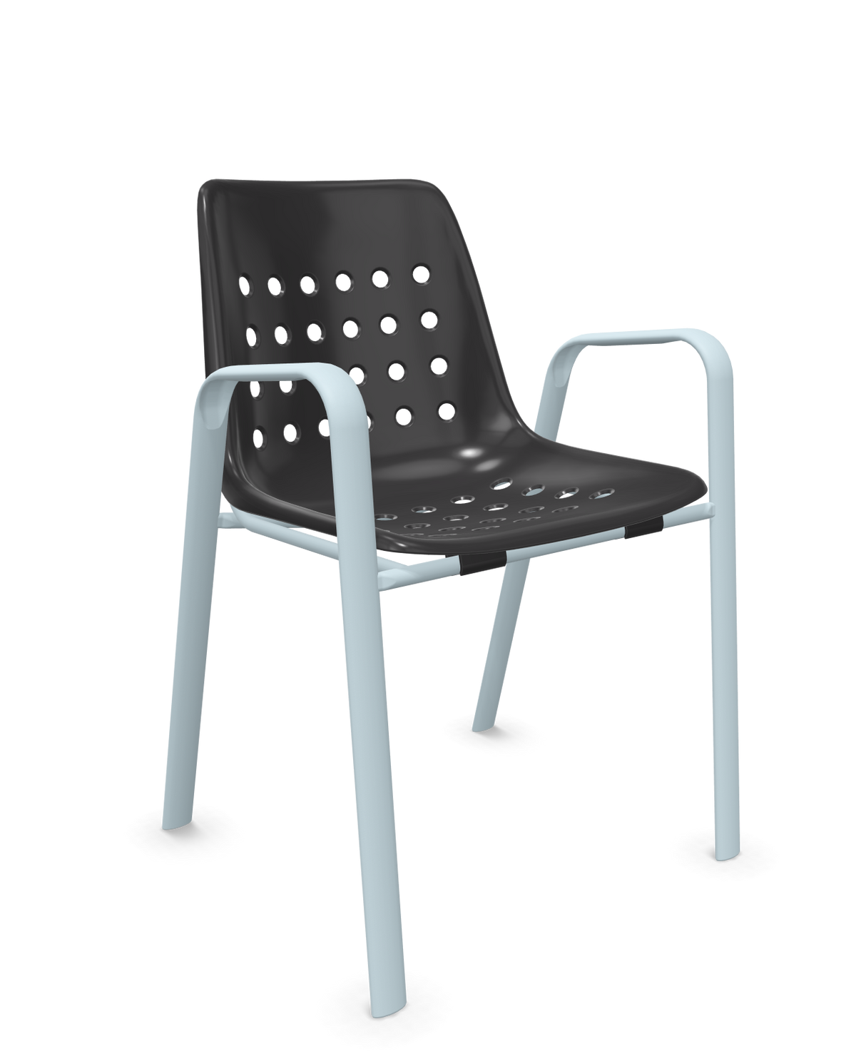Schaffner Bermuda Fauteuil repas avec accoudoirs tubes ovales
