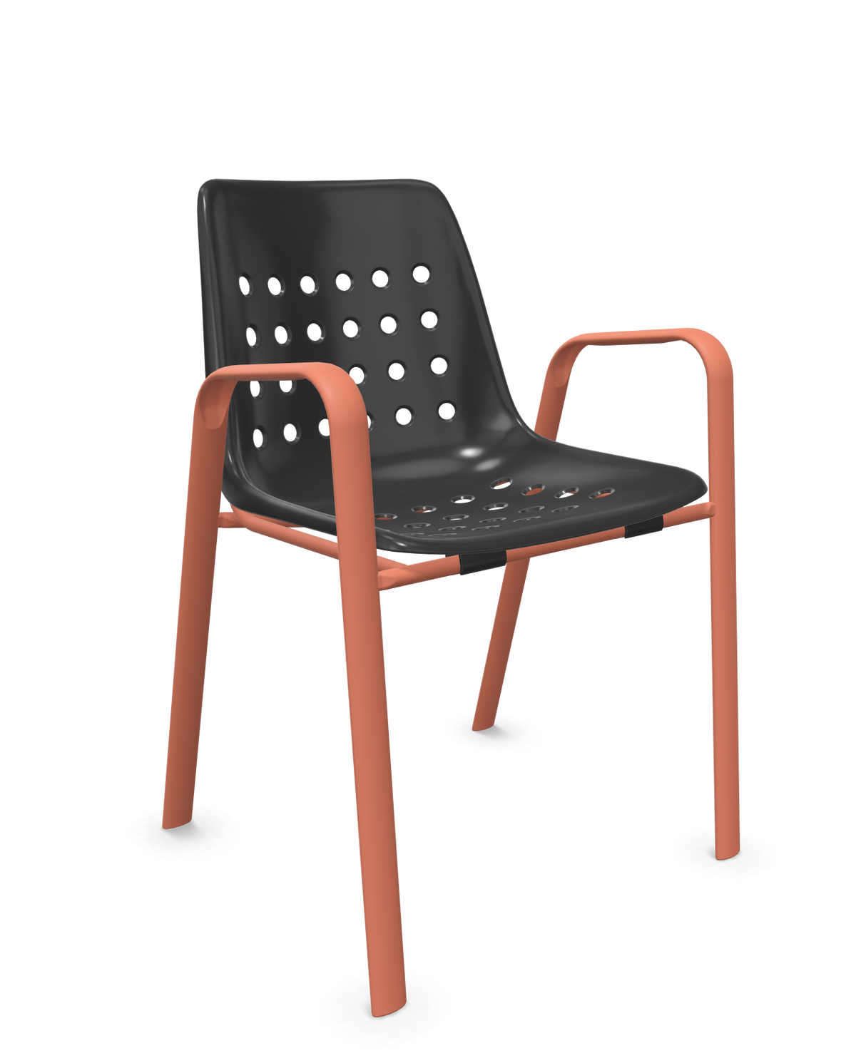 Schaffner Bermuda Fauteuil repas avec accoudoirs tubes ovales