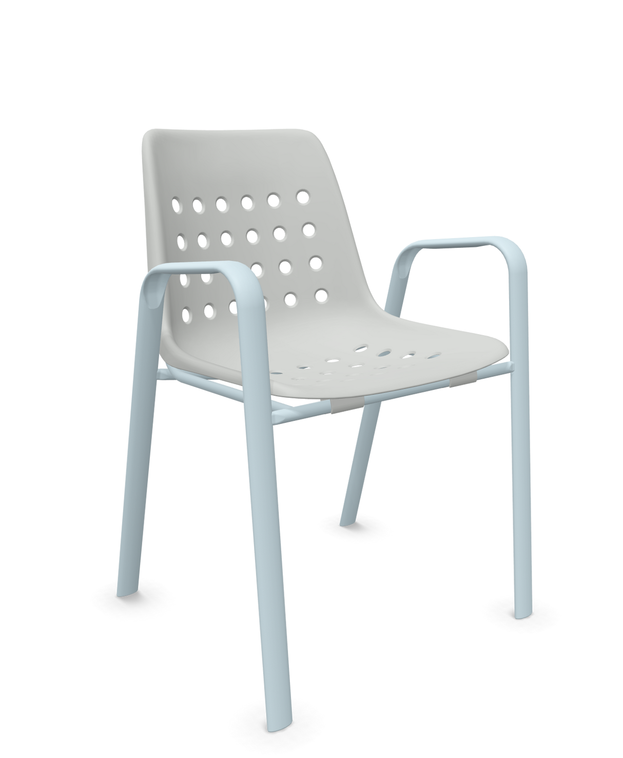 Schaffner Bermuda Fauteuil repas avec accoudoirs tubes ovales