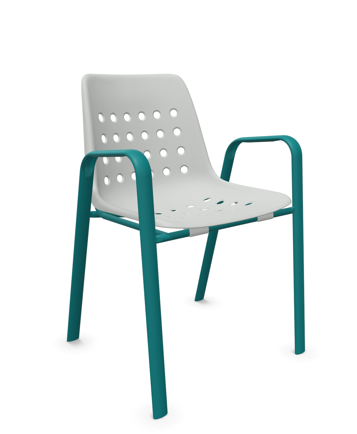Schaffner Bermuda Fauteuil repas avec accoudoirs tubes ovales