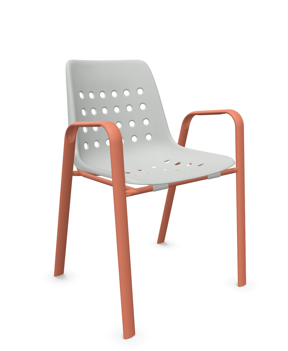 Schaffner Bermuda Fauteuil repas avec accoudoirs tubes ovales