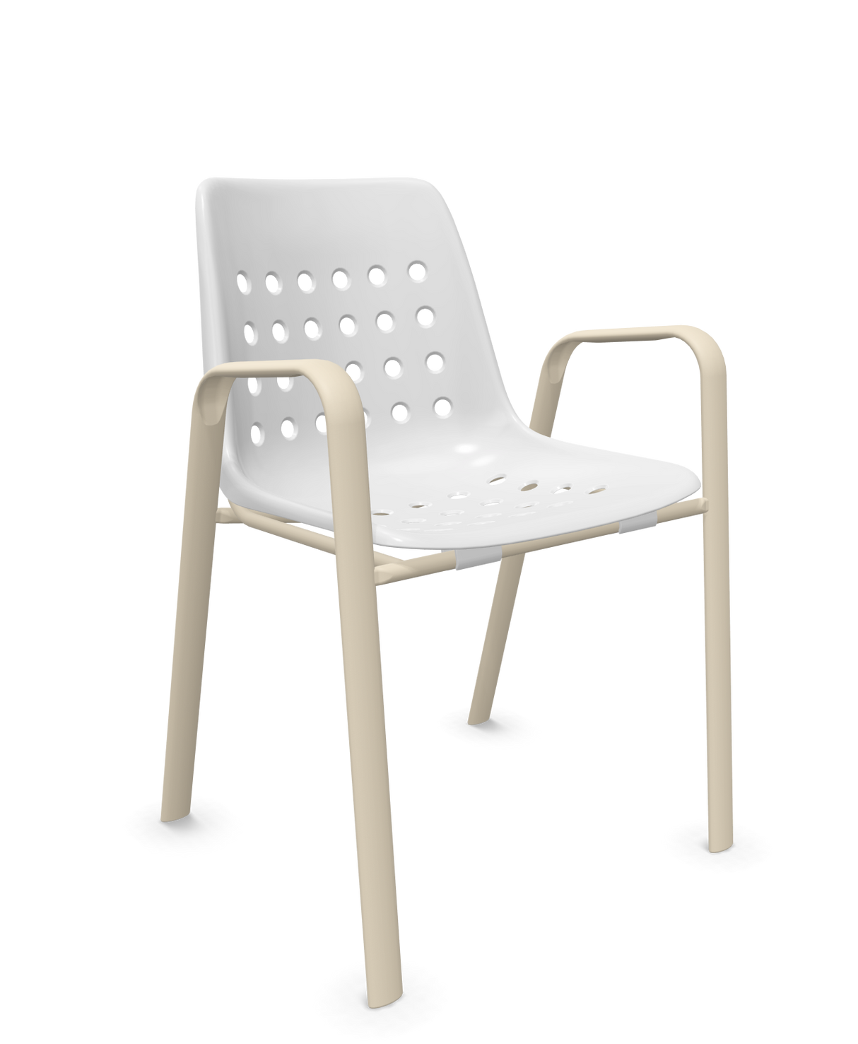 Schaffner Bermuda Fauteuil repas avec accoudoirs tubes ovales