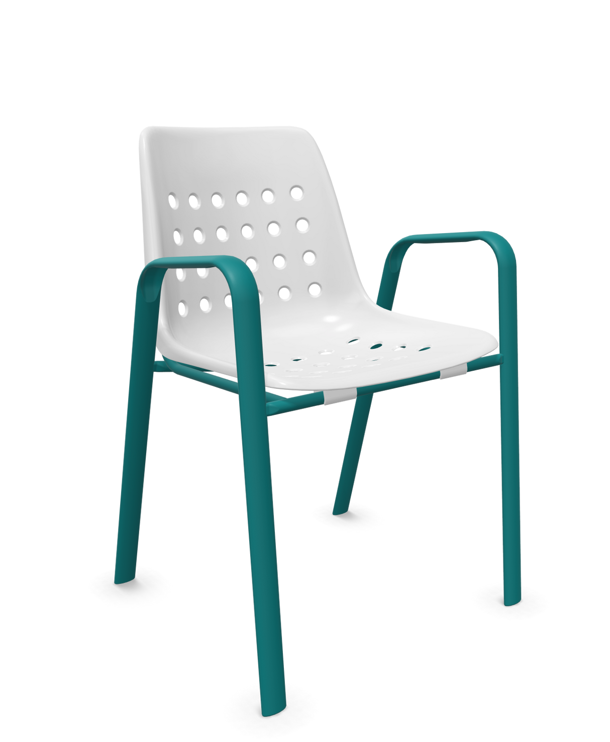 Schaffner Bermuda Fauteuil repas avec accoudoirs tubes ovales