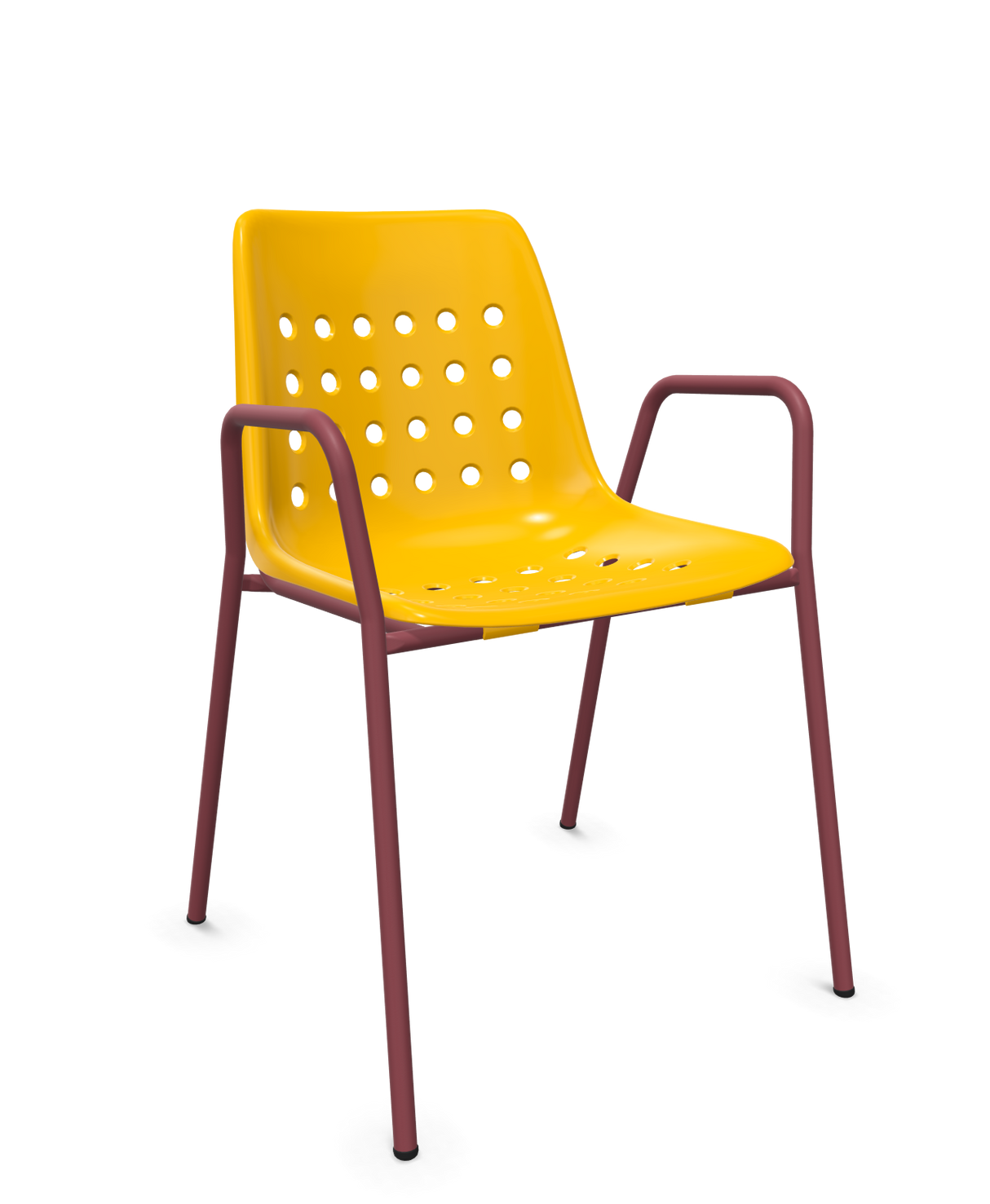 Schaffner Bermuda Fauteuil repas avec accoudoirs tubes ronds