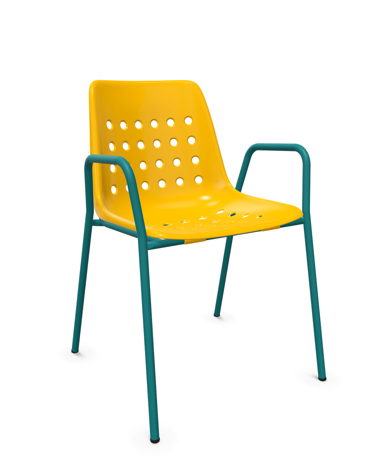 Schaffner Bermuda Fauteuil repas avec accoudoirs tubes ronds