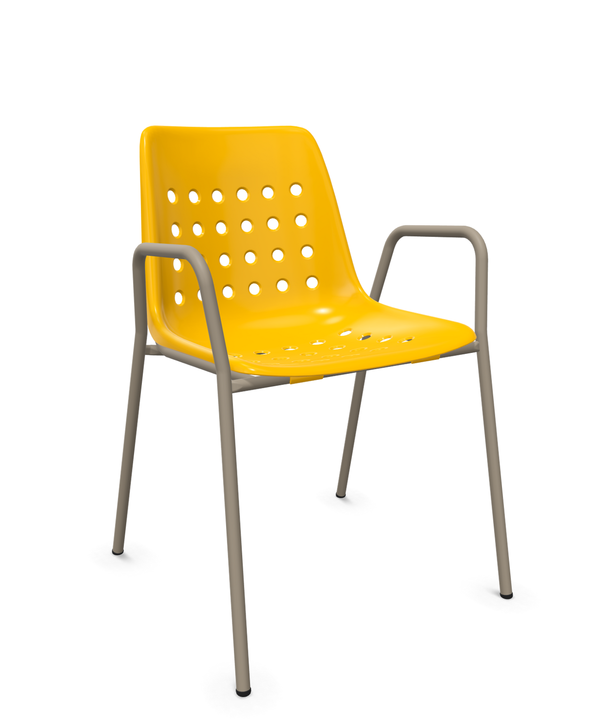 Schaffner Bermuda Fauteuil repas avec accoudoirs tubes ronds
