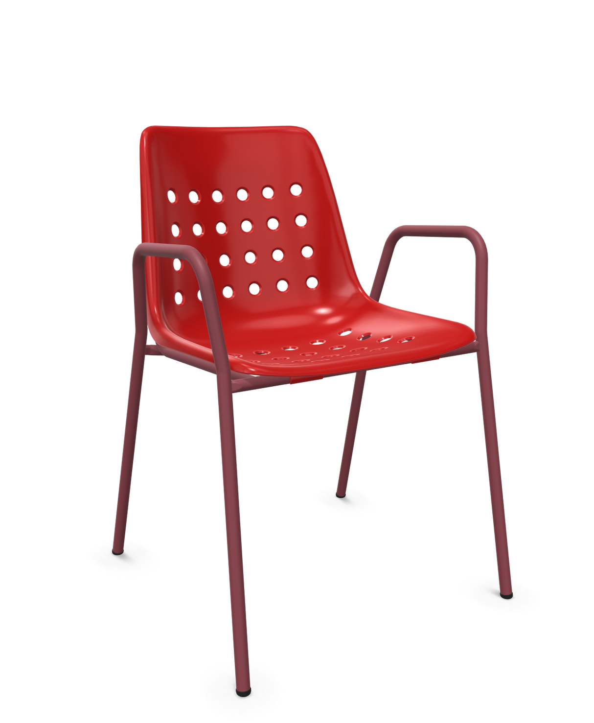 Schaffner Bermuda Fauteuil repas avec accoudoirs tubes ronds