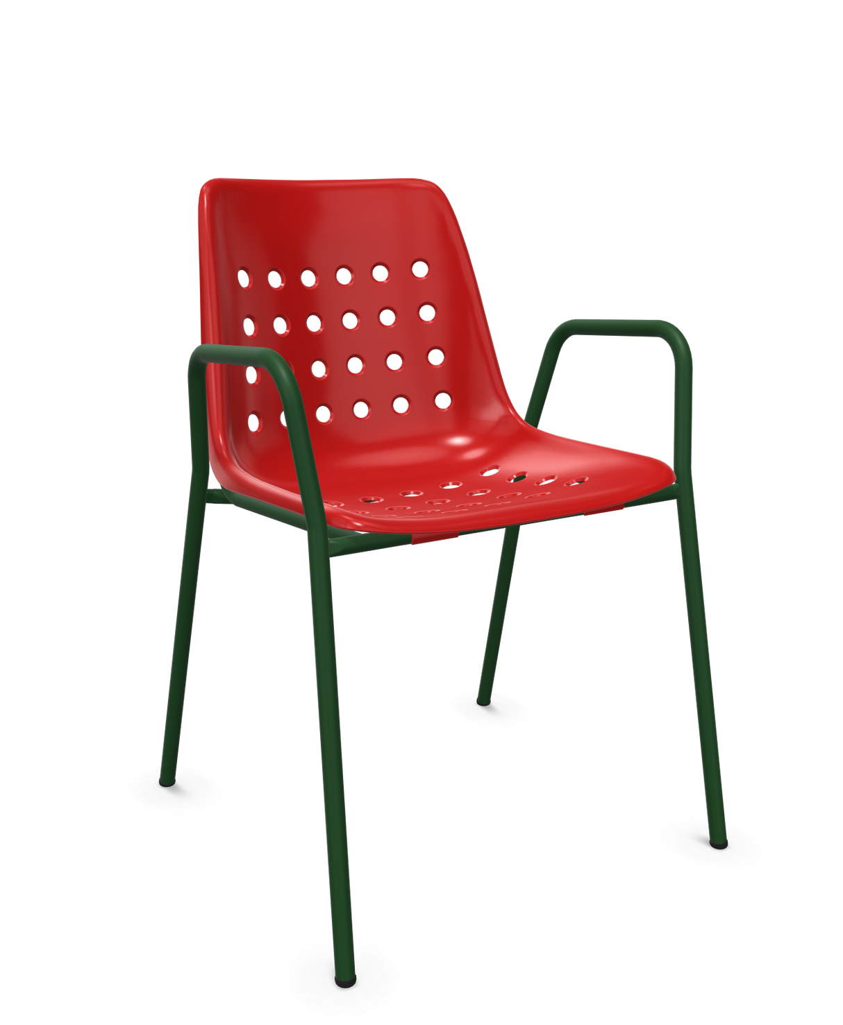 Schaffner Bermuda Fauteuil repas avec accoudoirs tubes ronds