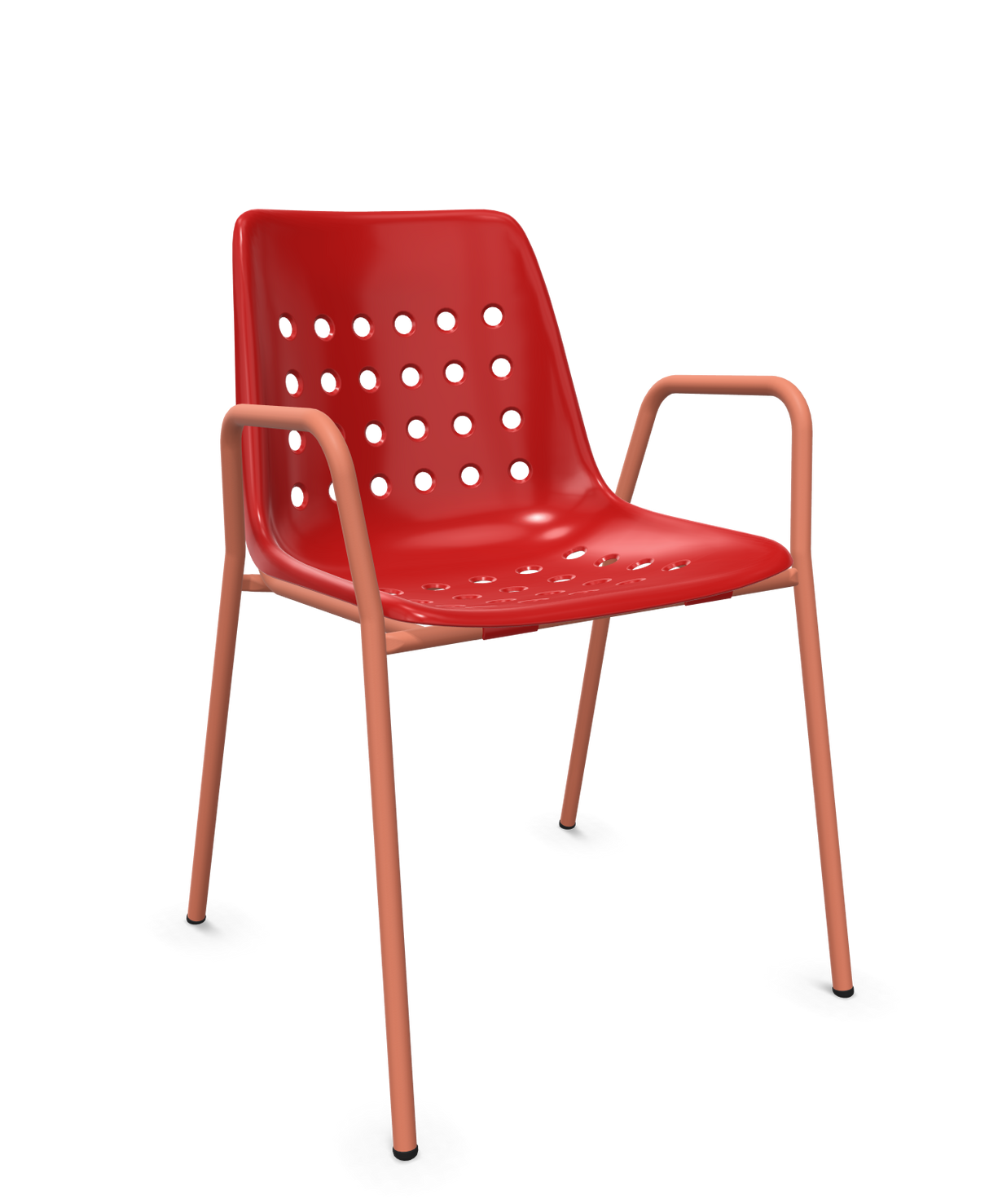Schaffner Bermuda Fauteuil repas avec accoudoirs tubes ronds