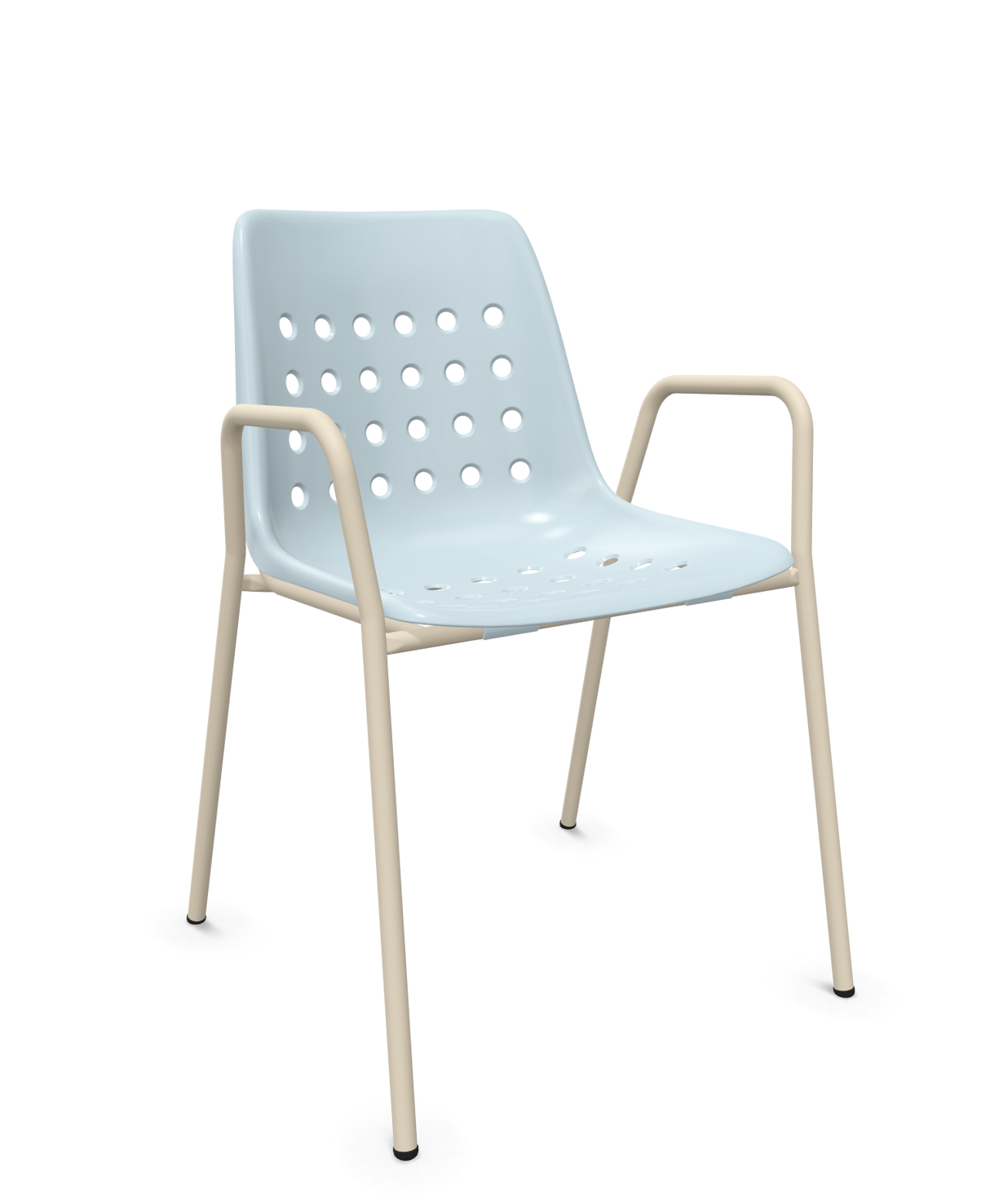 Schaffner Bermuda Fauteuil repas avec accoudoirs tubes ronds