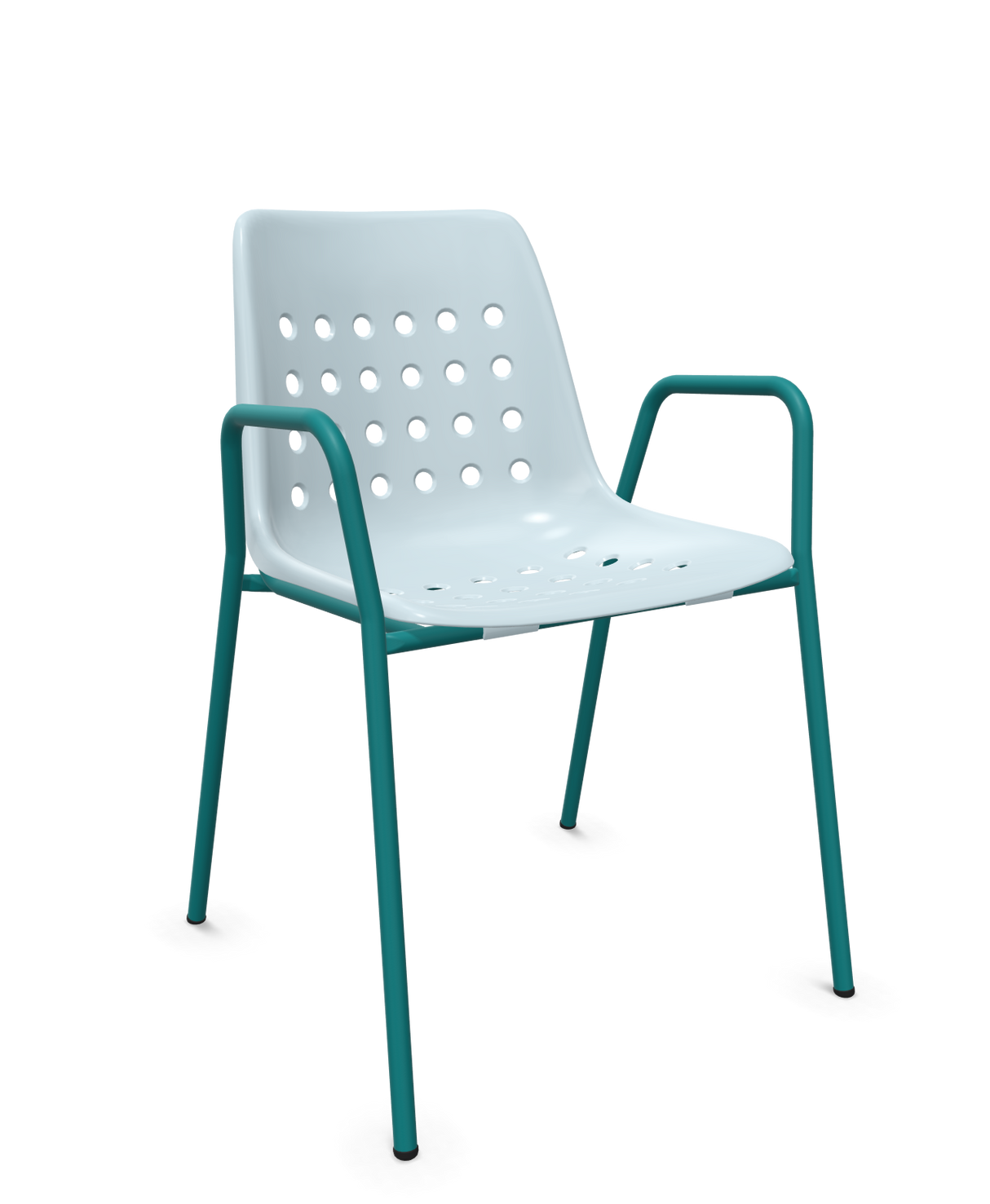 Schaffner Bermuda Fauteuil repas avec accoudoirs tubes ronds
