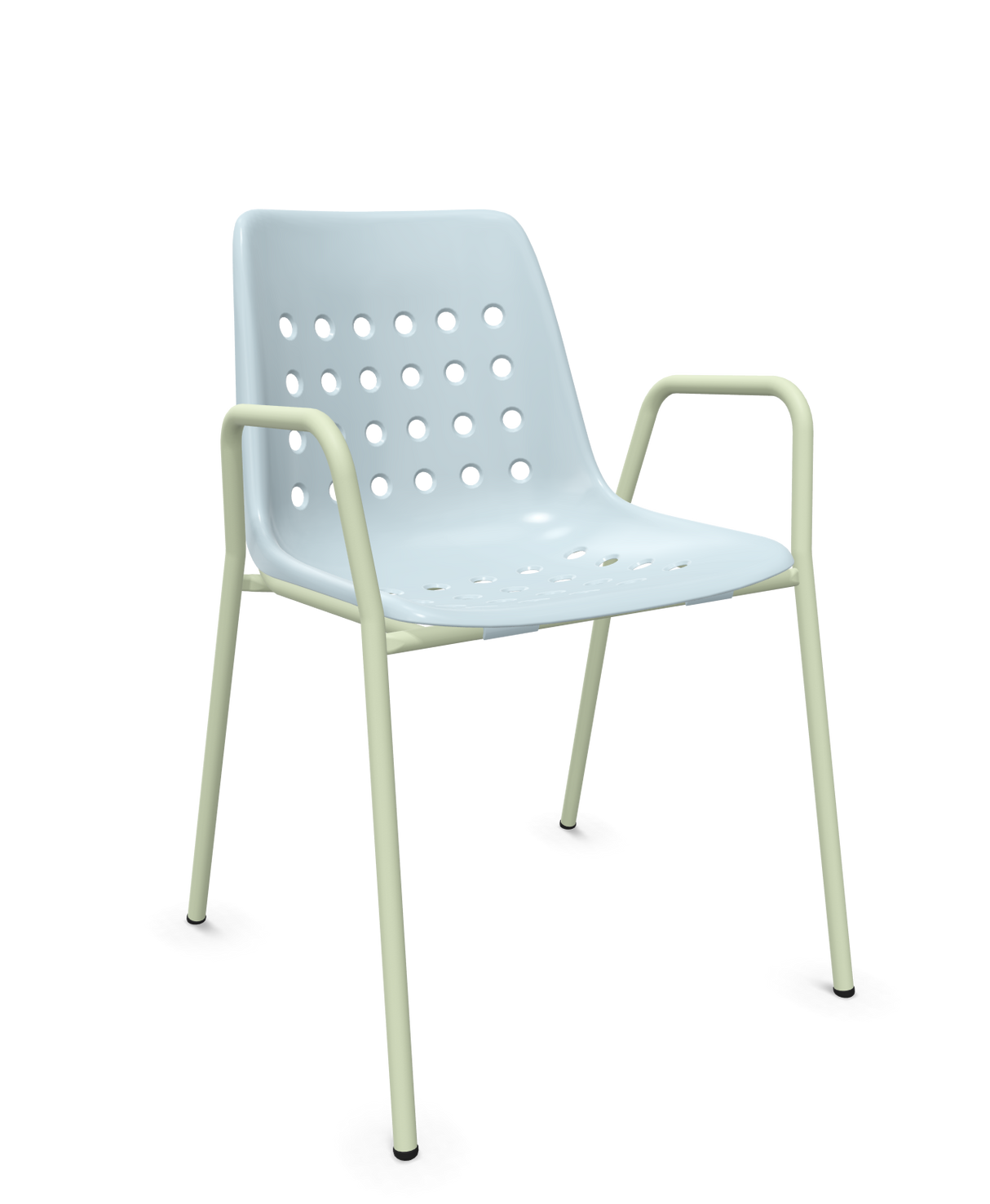 Schaffner Bermuda Fauteuil repas avec accoudoirs tubes ronds