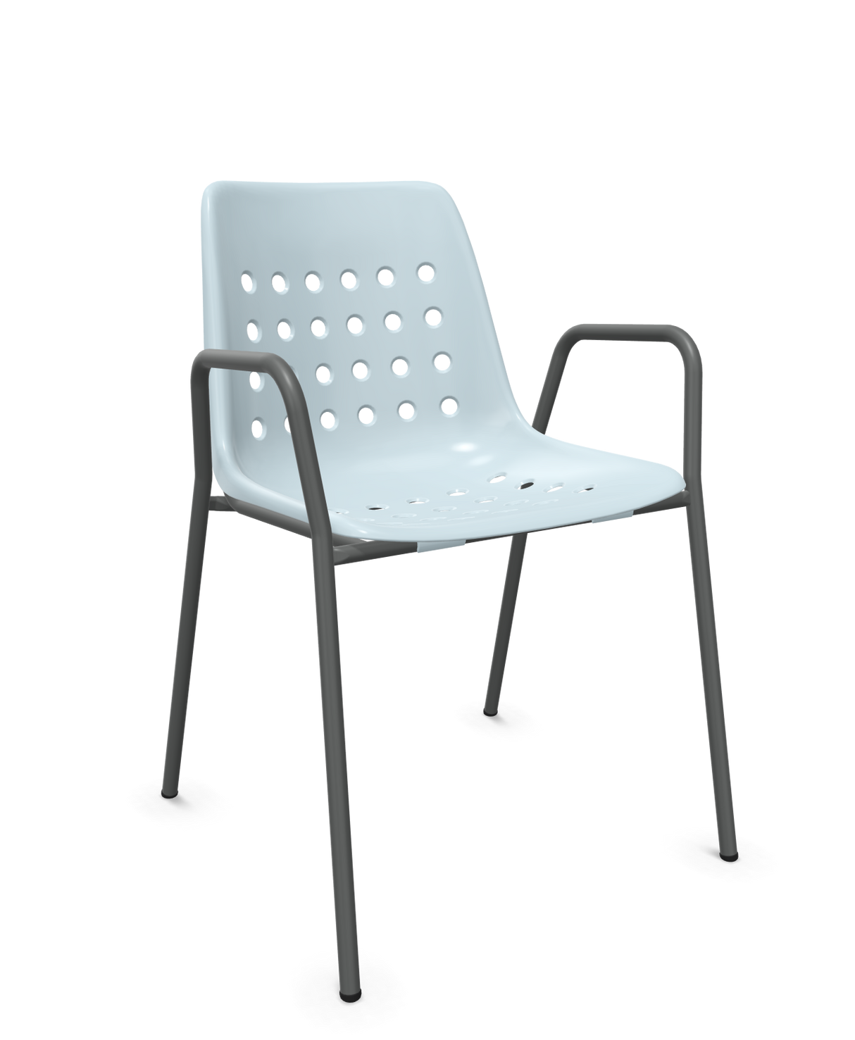 Schaffner Bermuda Fauteuil repas avec accoudoirs tubes ronds