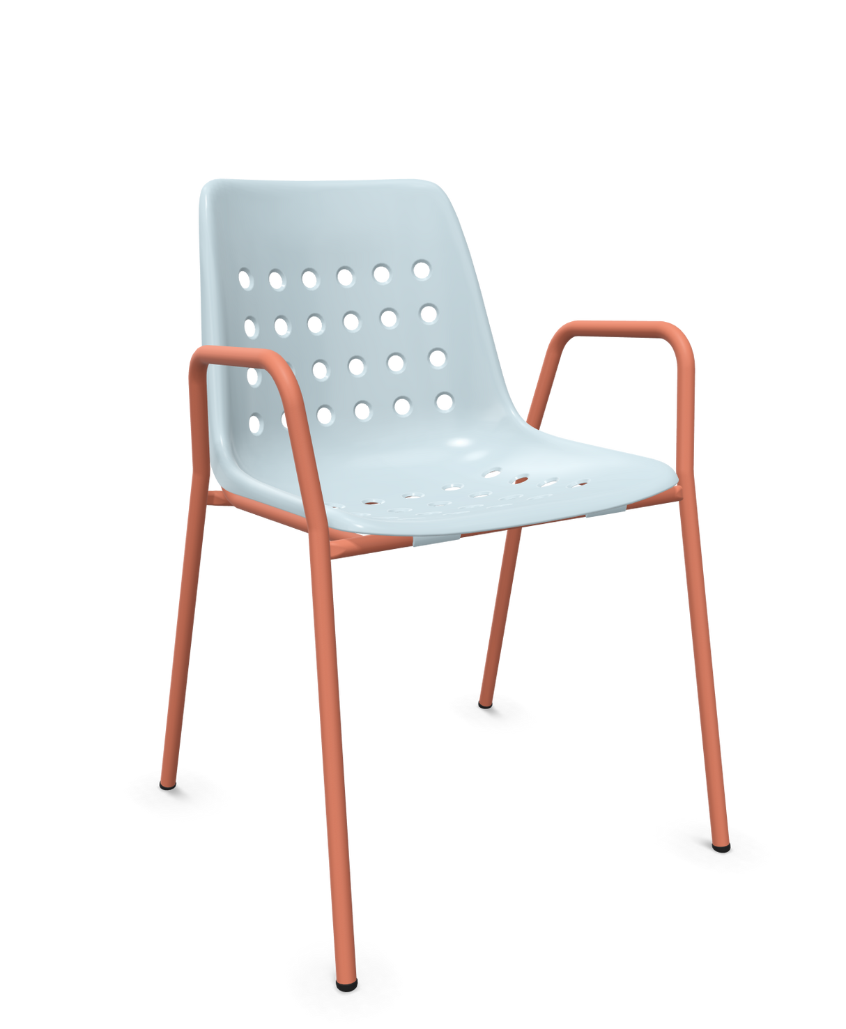 Schaffner Bermuda Fauteuil repas avec accoudoirs tubes ronds