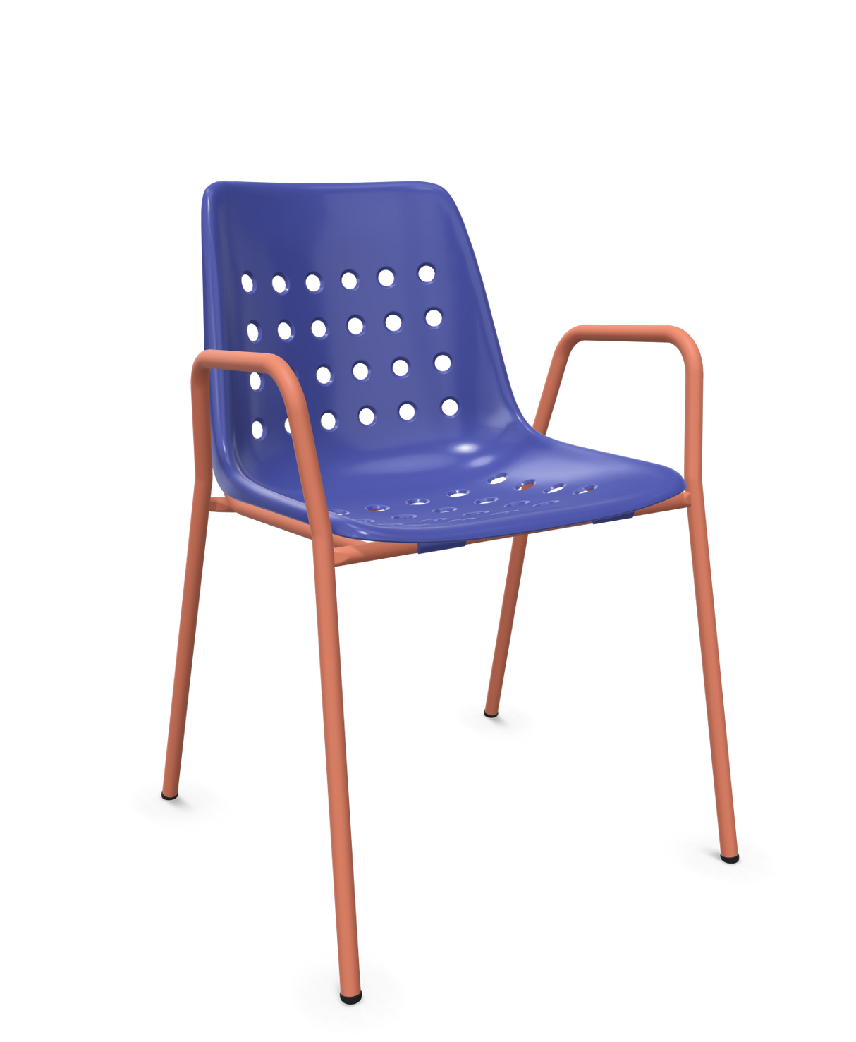 Schaffner Bermuda Fauteuil repas avec accoudoirs tubes ronds
