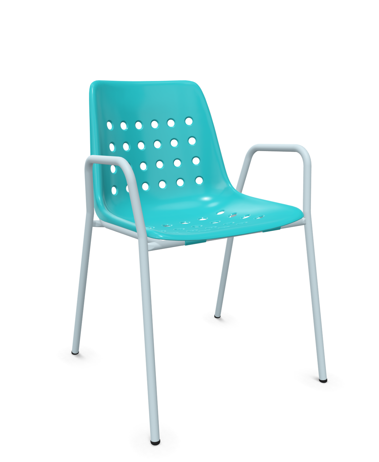 Schaffner Bermuda Fauteuil repas avec accoudoirs tubes ronds