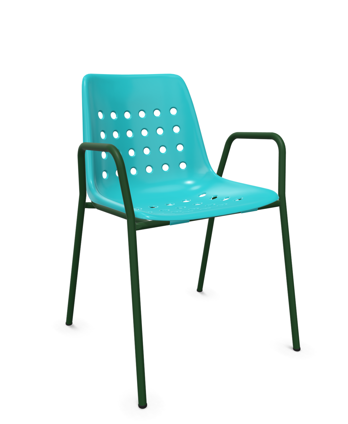 Schaffner Bermuda Fauteuil repas avec accoudoirs tubes ronds