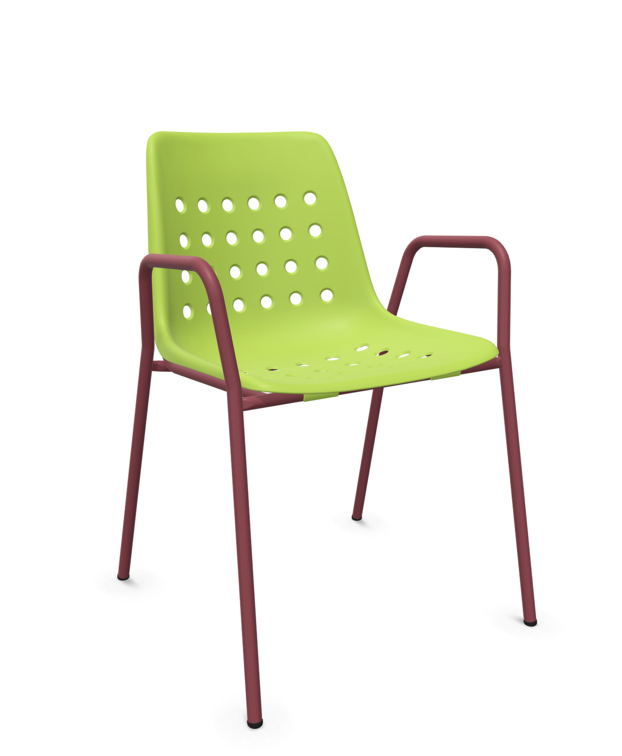 Schaffner Bermuda Fauteuil repas avec accoudoirs tubes ronds