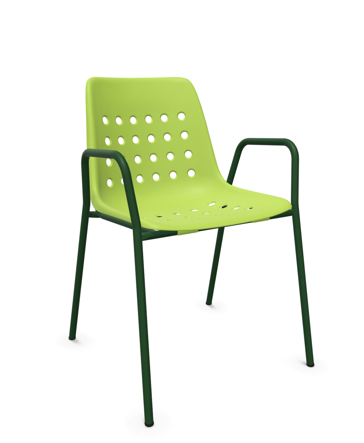 Schaffner Bermuda Fauteuil repas avec accoudoirs tubes ronds
