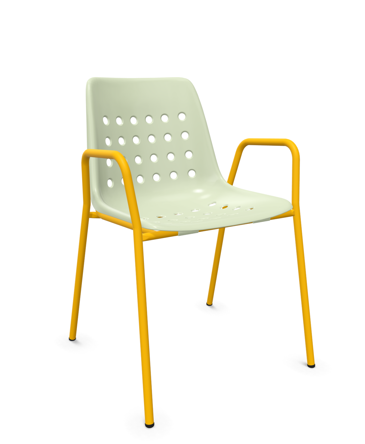 Schaffner Bermuda Fauteuil repas avec accoudoirs tubes ronds