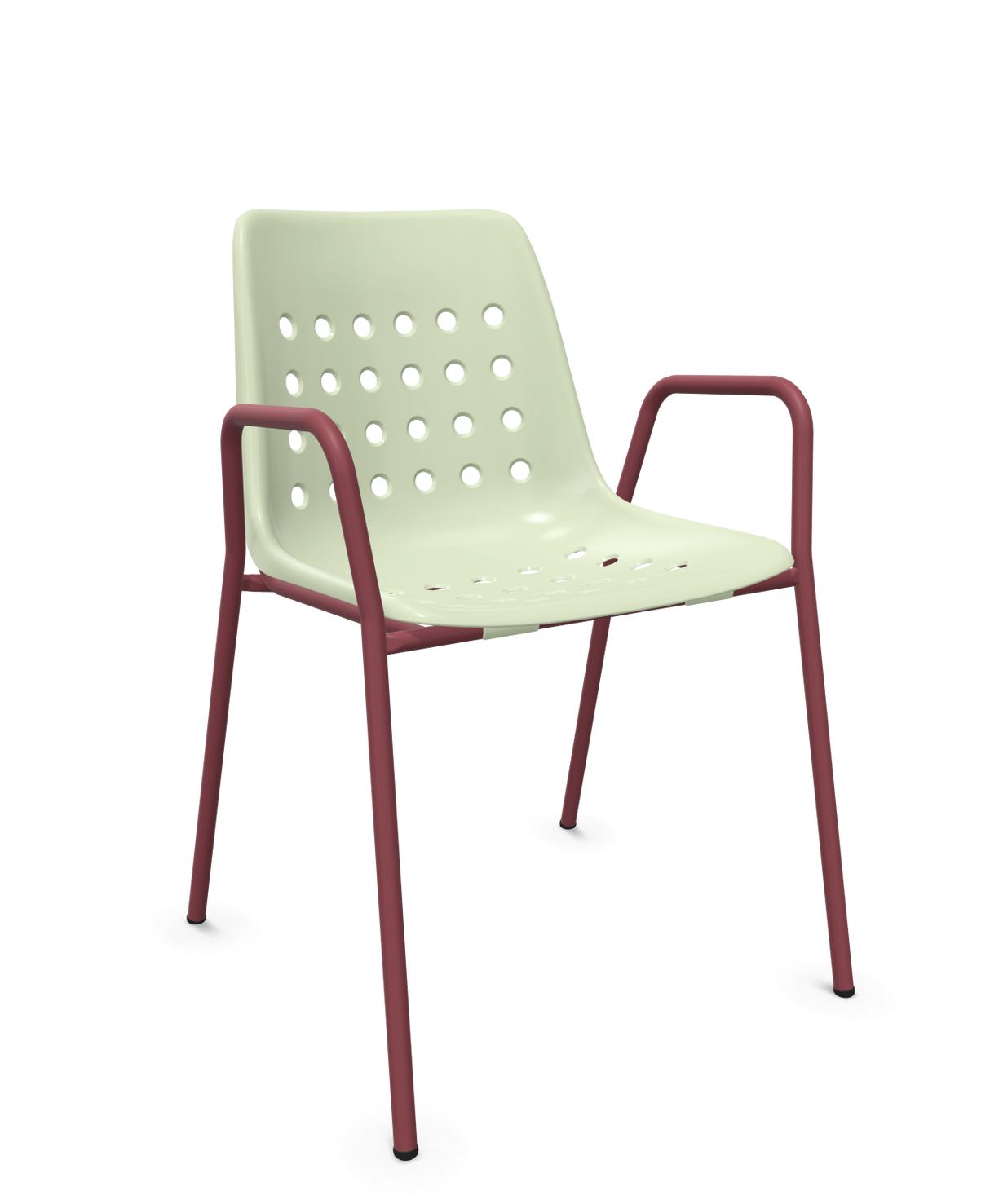 Schaffner Bermuda Fauteuil repas avec accoudoirs tubes ronds
