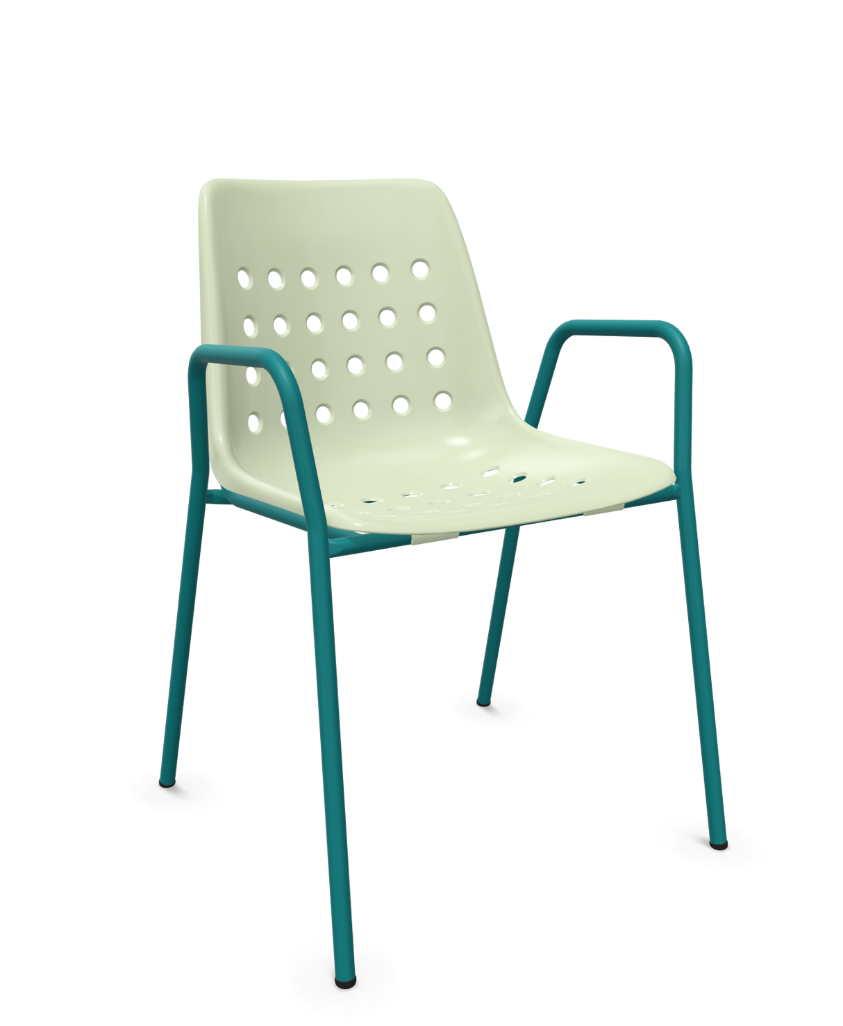 Schaffner Bermuda Fauteuil repas avec accoudoirs tubes ronds