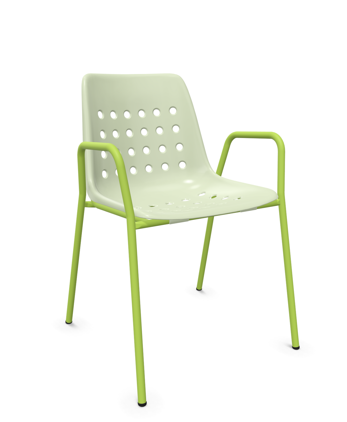 Schaffner Bermuda Fauteuil repas avec accoudoirs tubes ronds