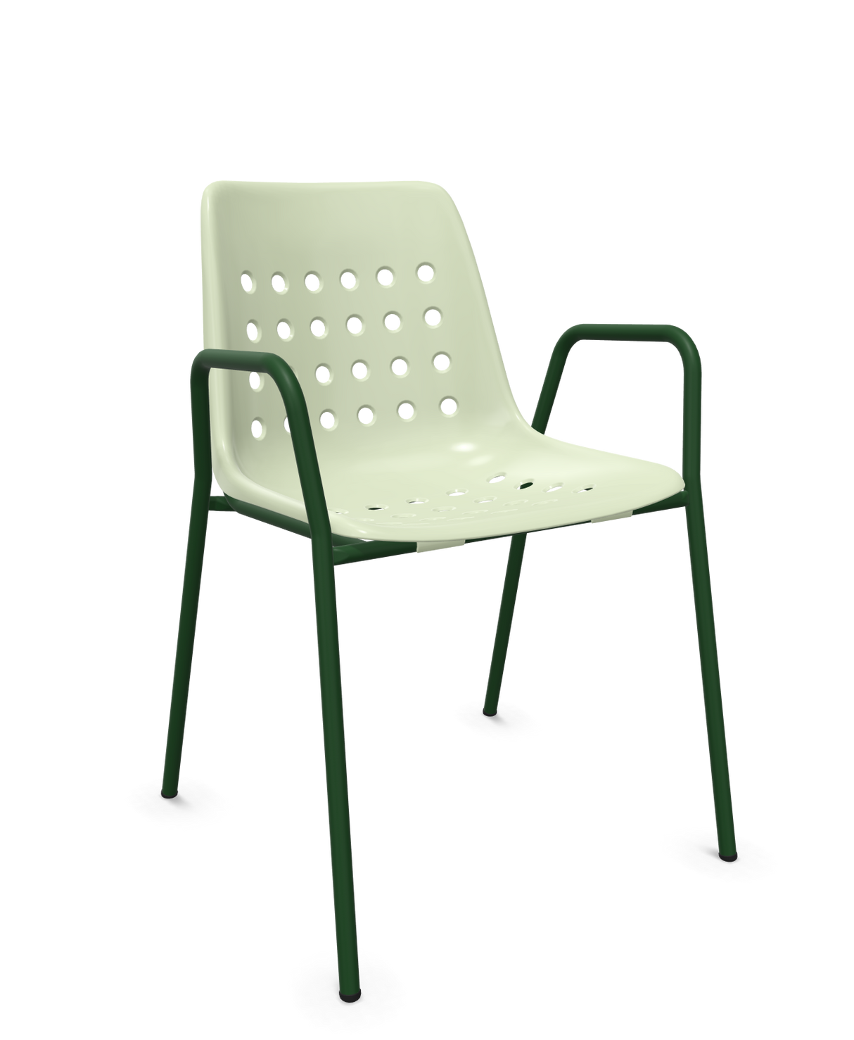 Schaffner Bermuda Fauteuil repas avec accoudoirs tubes ronds