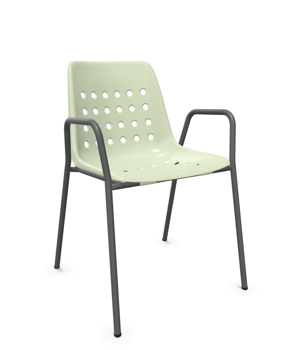 Schaffner Bermuda Fauteuil repas avec accoudoirs tubes ronds