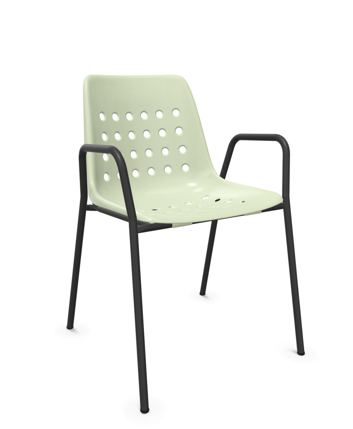 Schaffner Bermuda Fauteuil repas avec accoudoirs tubes ronds