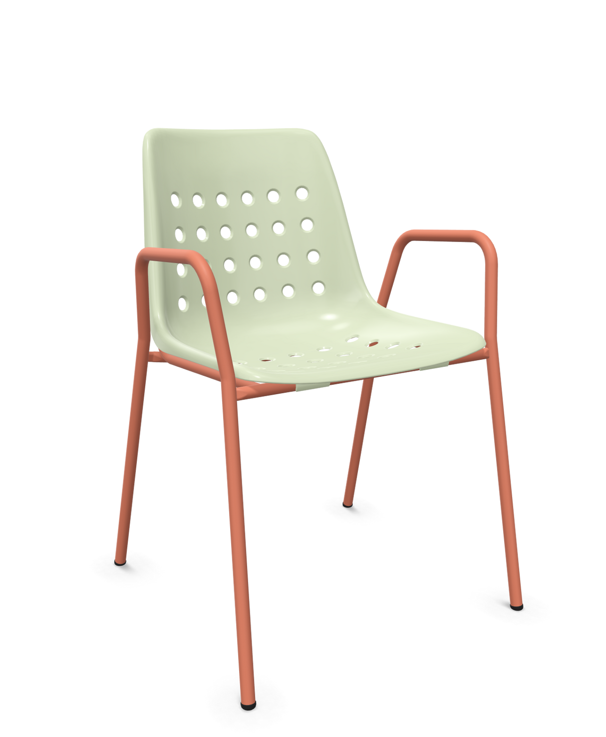 Schaffner Bermuda Fauteuil repas avec accoudoirs tubes ronds