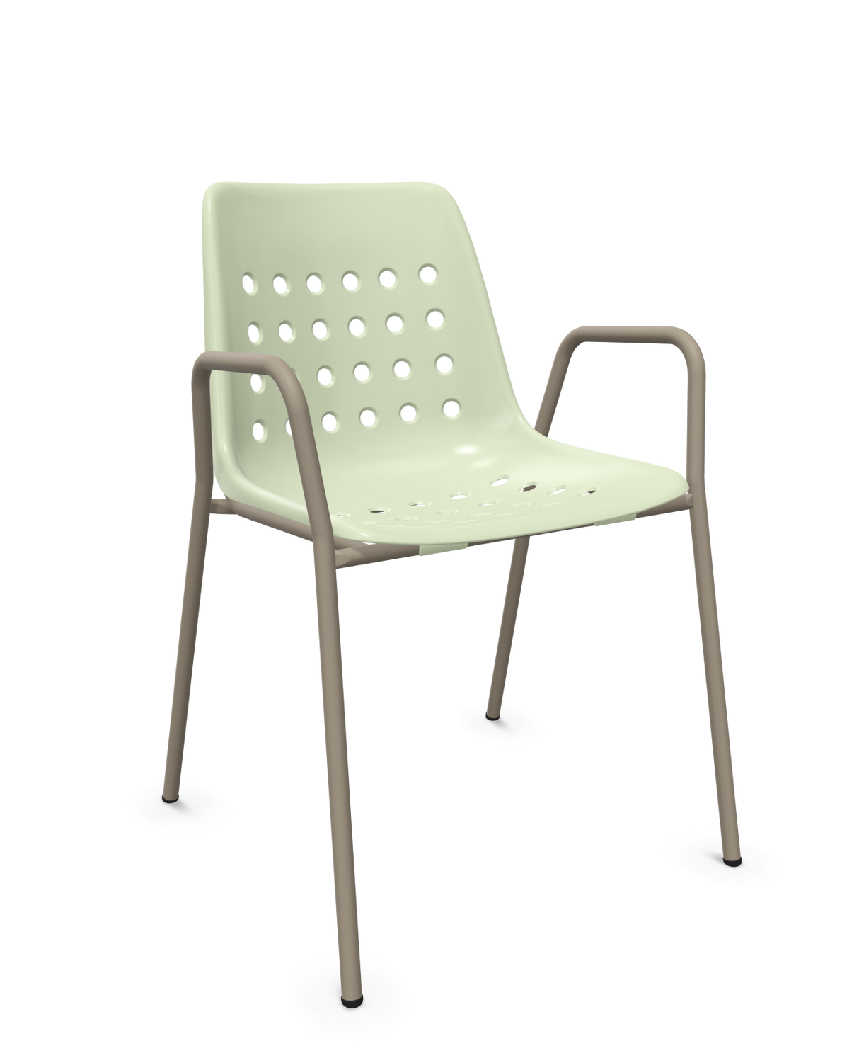 Schaffner Bermuda Fauteuil repas avec accoudoirs tubes ronds