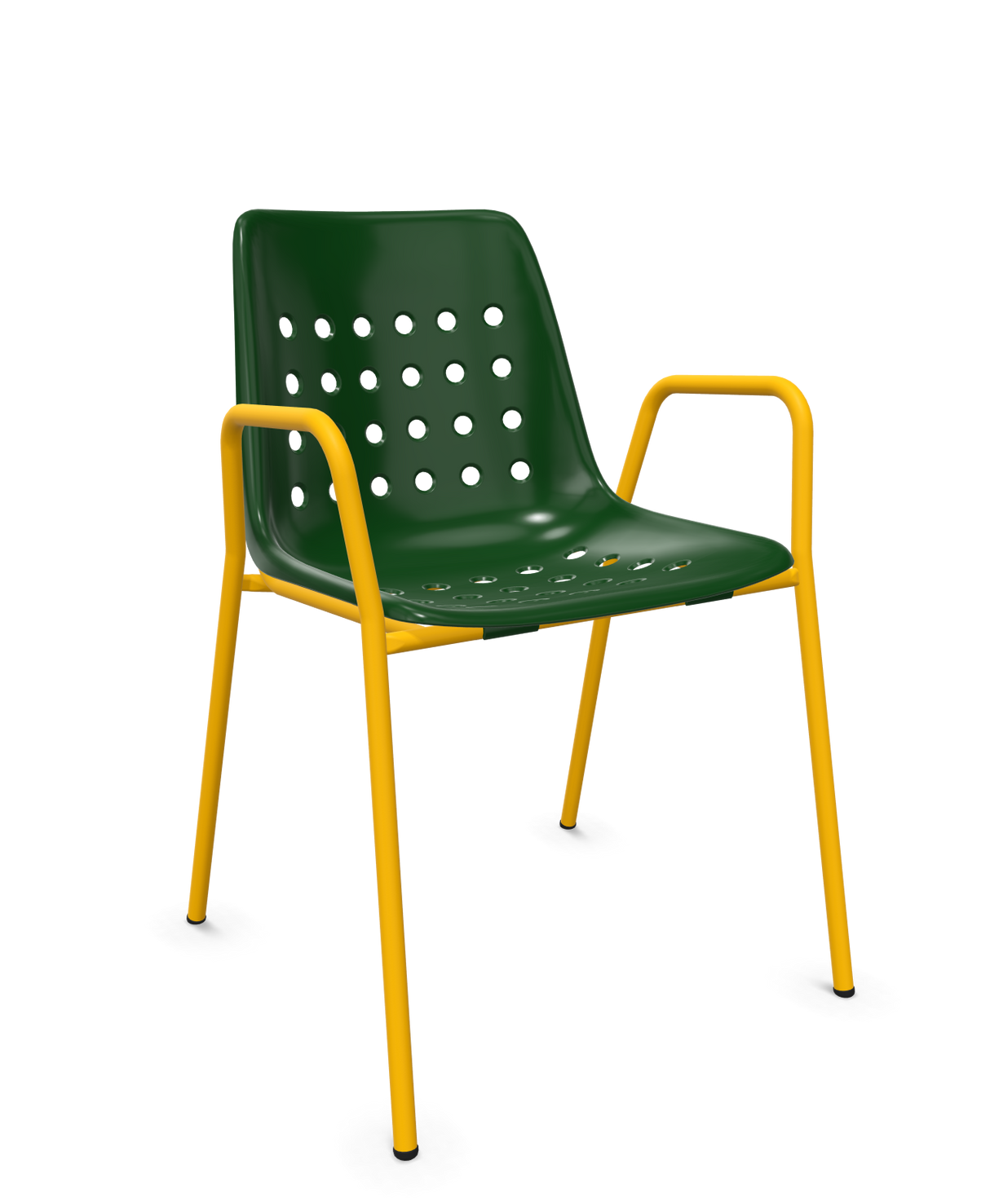 Schaffner Bermuda Fauteuil repas avec accoudoirs tubes ronds