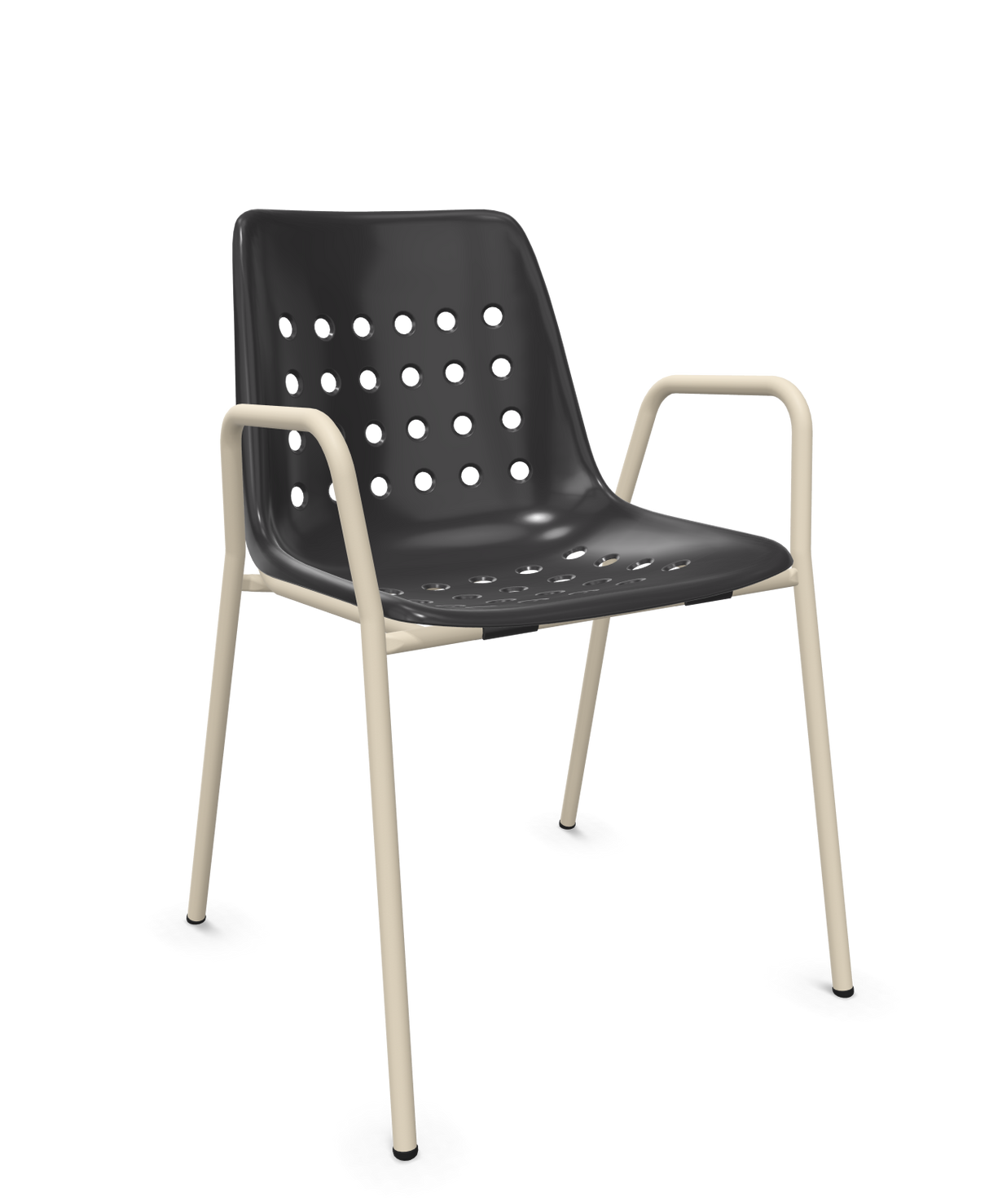 Schaffner Bermuda Fauteuil repas avec accoudoirs tubes ronds