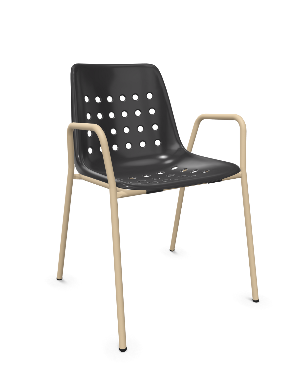 Schaffner Bermuda Fauteuil repas avec accoudoirs tubes ronds