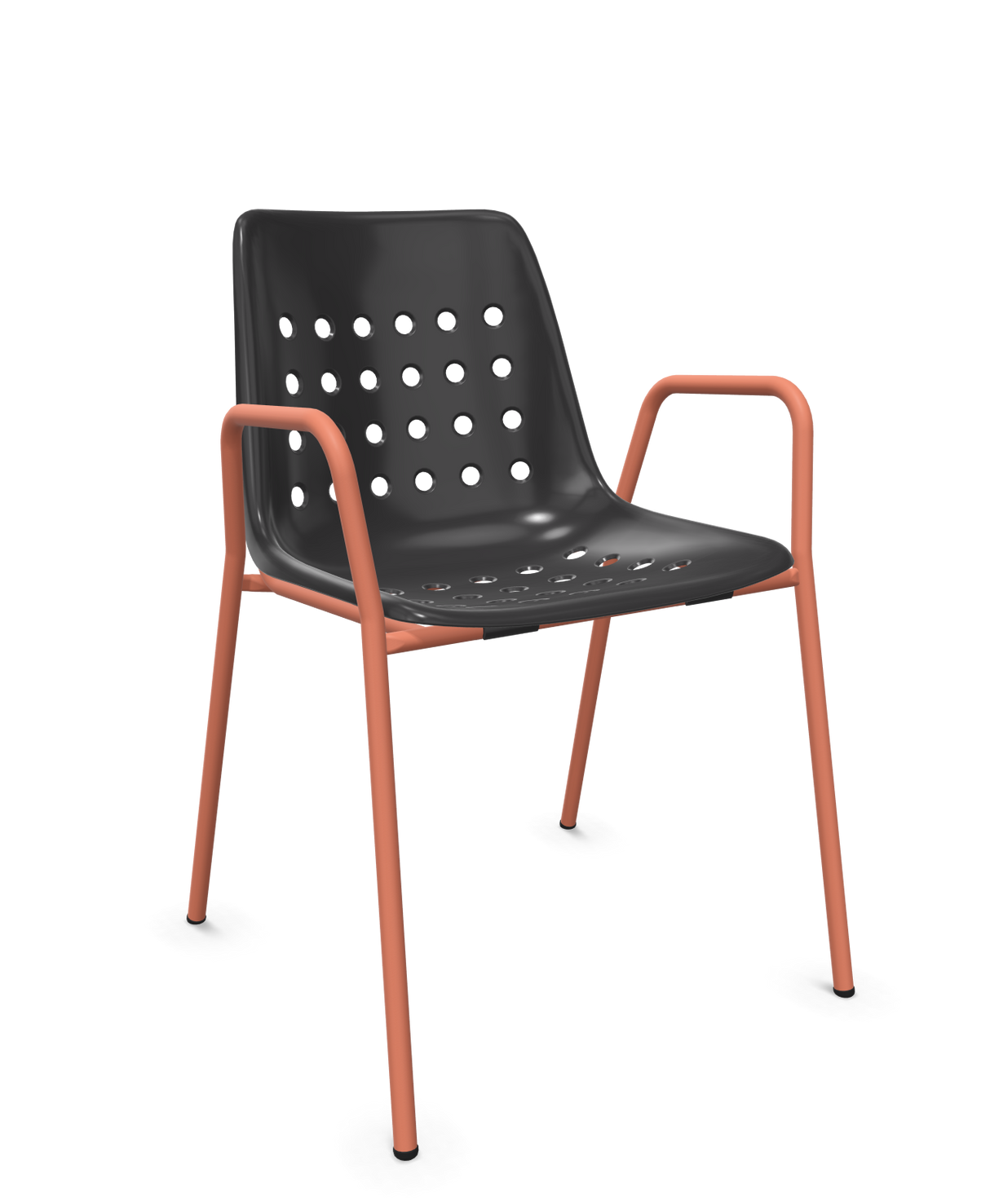 Schaffner Bermuda Fauteuil repas avec accoudoirs tubes ronds