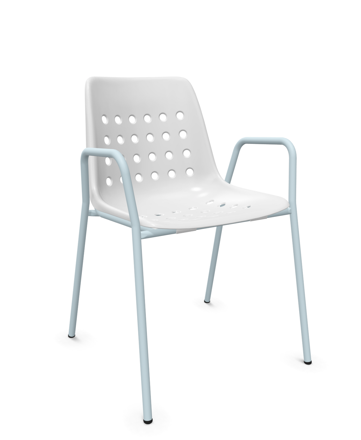 Schaffner Bermuda Fauteuil repas avec accoudoirs tubes ronds
