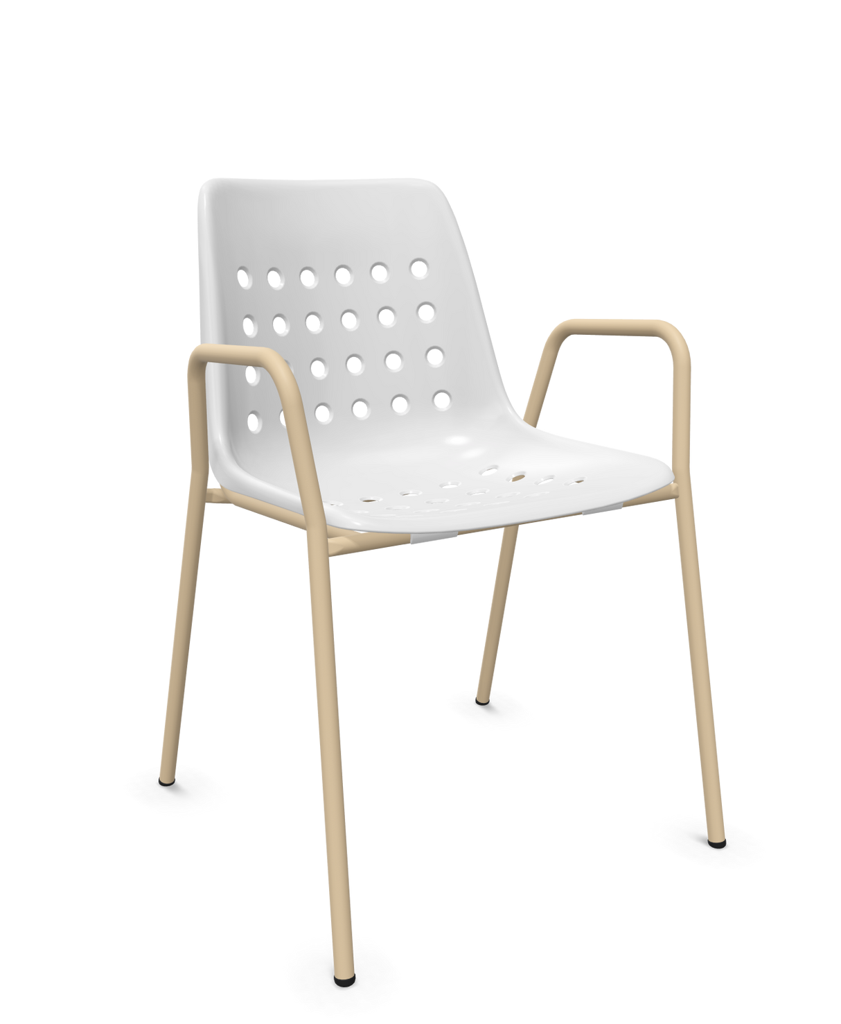 Schaffner Bermuda Fauteuil repas avec accoudoirs tubes ronds