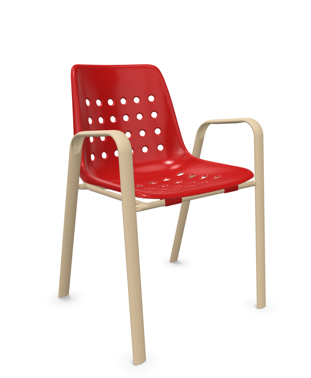 Schaffner Bermuda Fauteuil repas avec accoudoirs tubes ovales