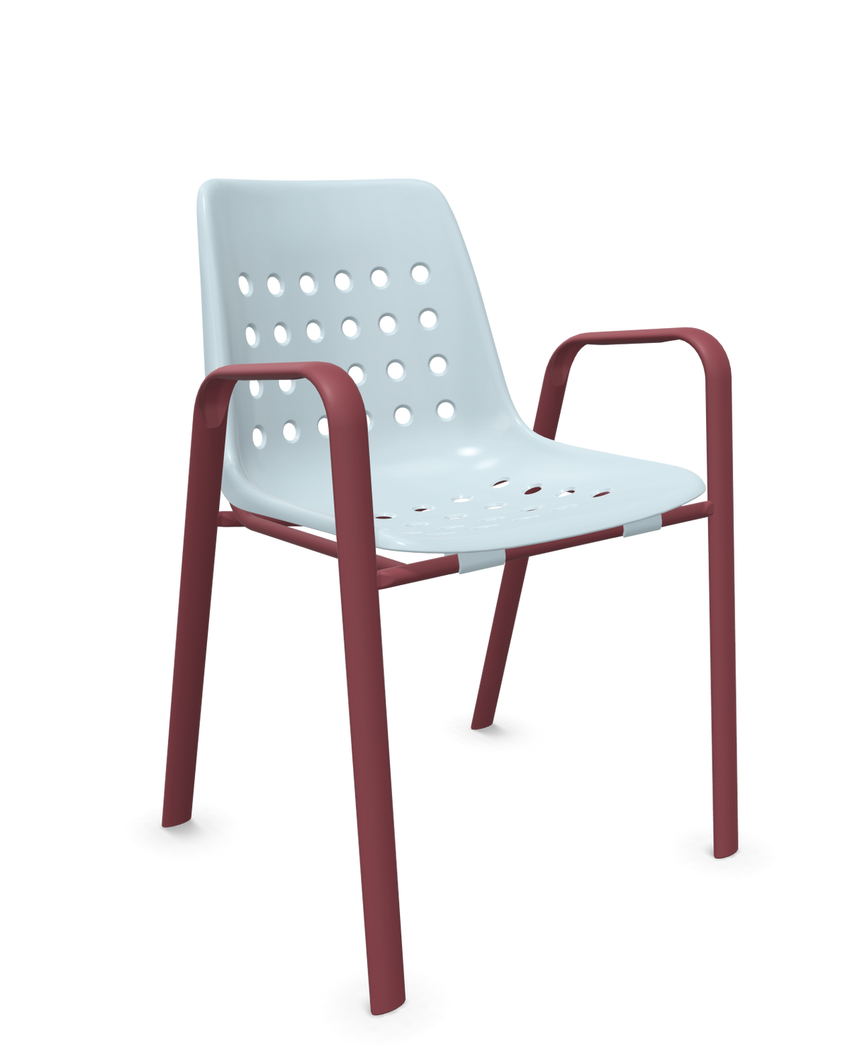 Schaffner Bermuda Fauteuil repas avec accoudoirs tubes ovales